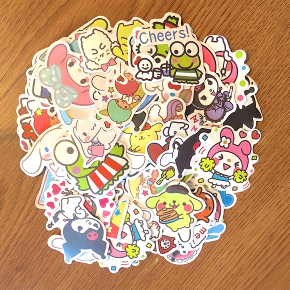 100pcs Multicolored Cute Sanrio Character Stickers-Kuromi, Hello Kitty & More! - Picture 2 of 3